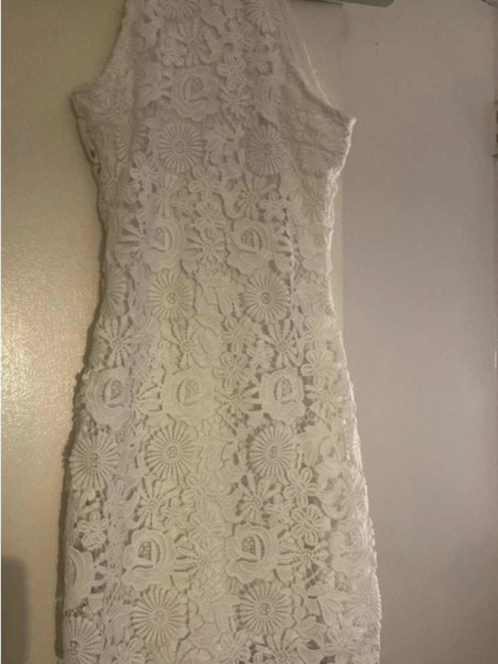 Lulu's Cream Floral Crochet Midi Dress